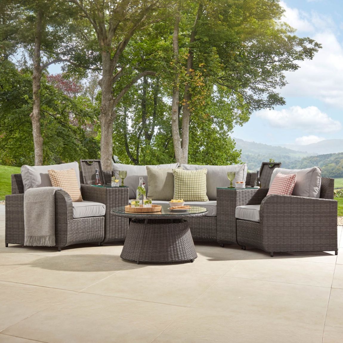 Arc 32 - Half Moon Sofa with Coffee Table - Grey main product photo