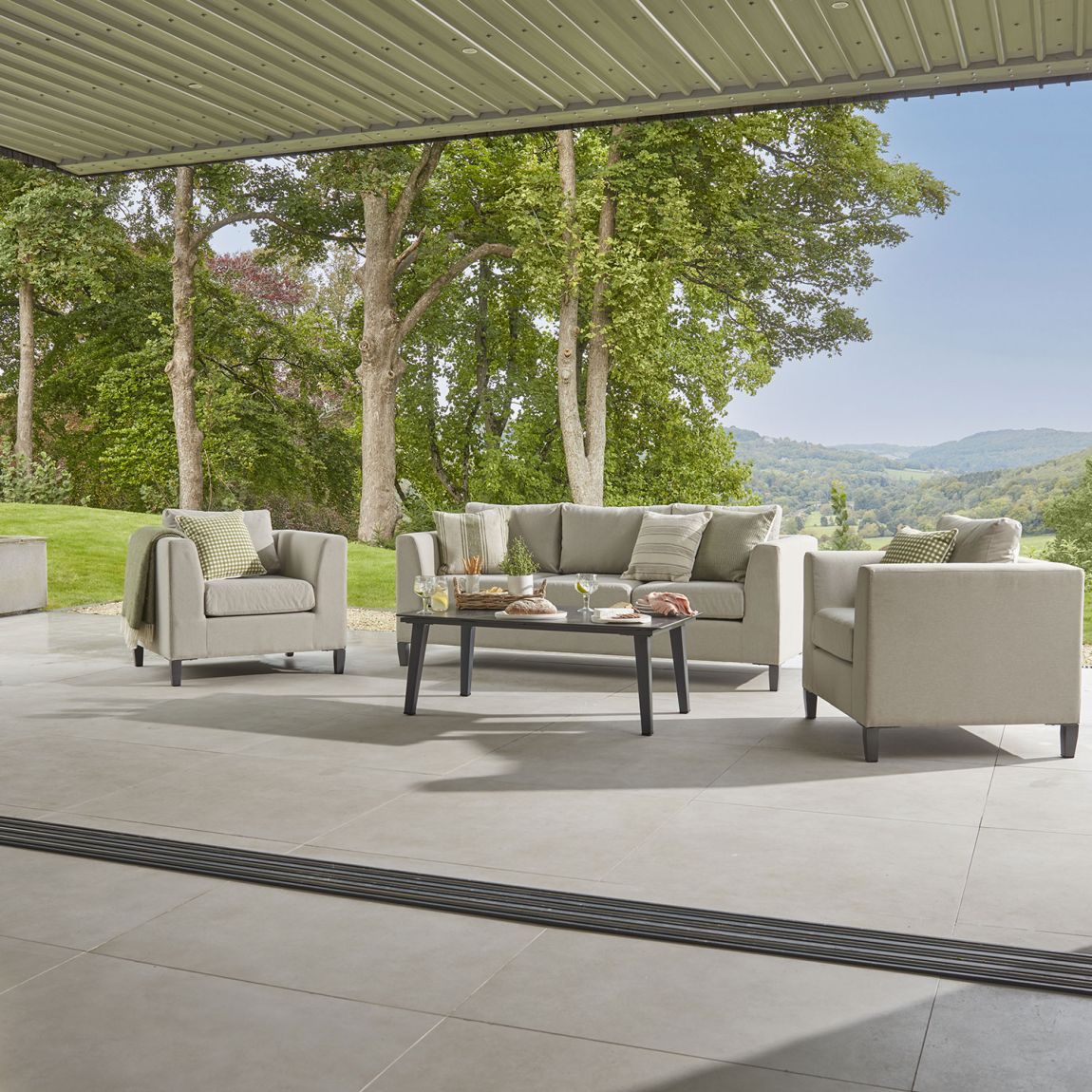 Birkin 11B - 3 Seat Sofa & Armchairs Set - Greige main product photo