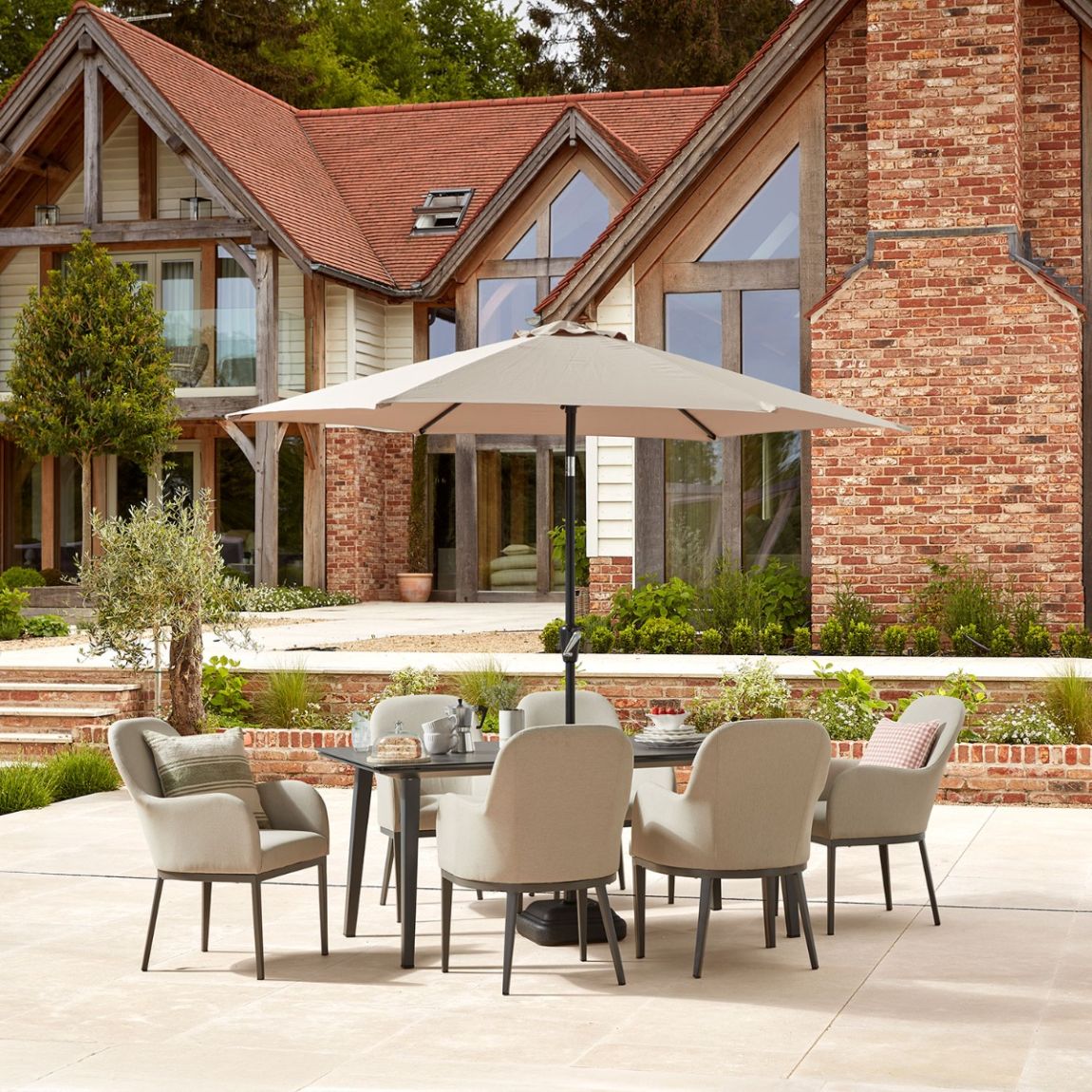 Birkin 6S - 6 Seat Dining Set - Greige main product photo