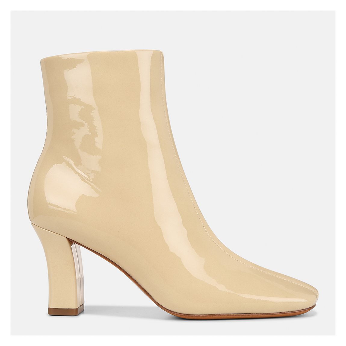 Women's Beige Charli Leather Heeled Ankle Boots main product photo