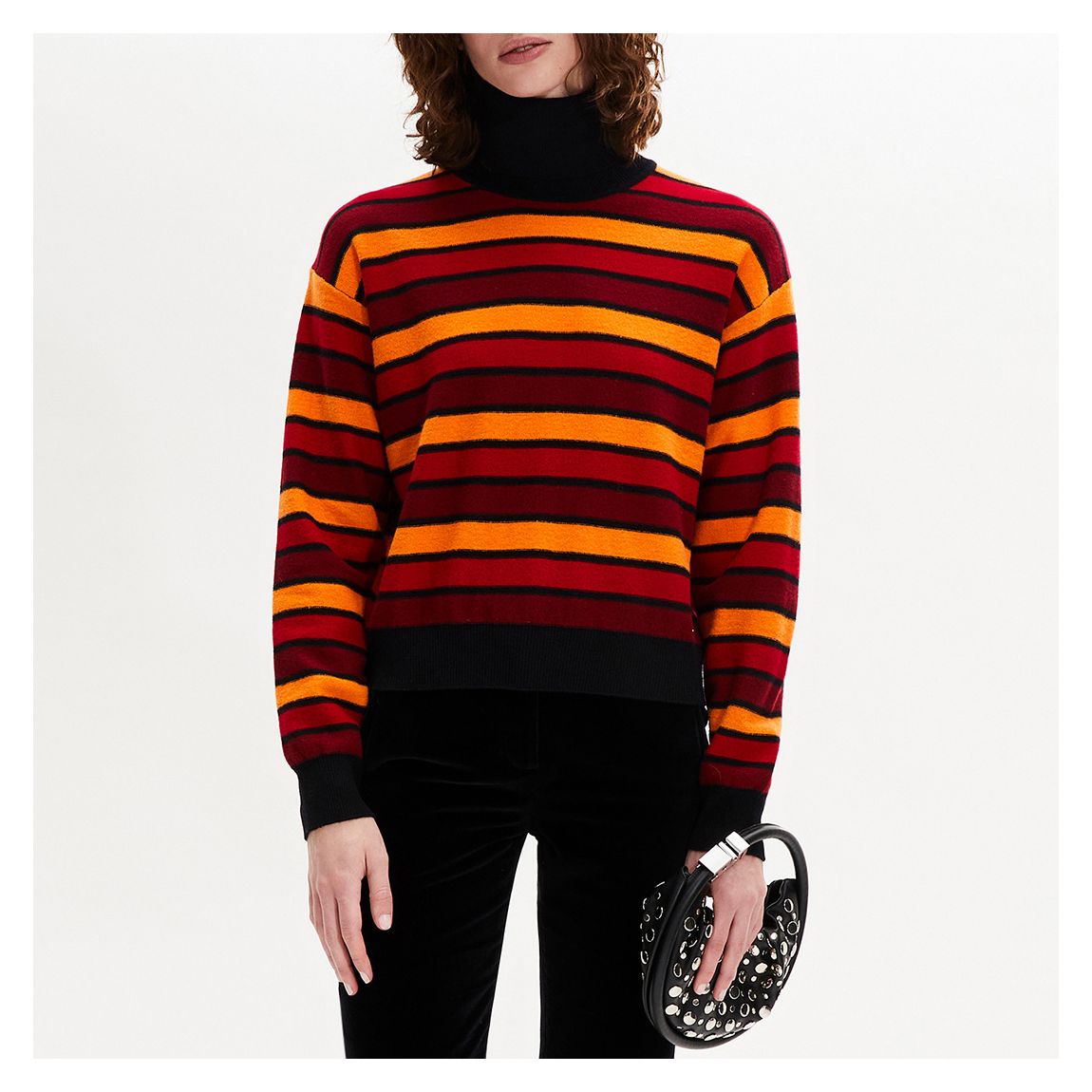 Orange/Red Striped Cashmere Blend Jumper main product photo