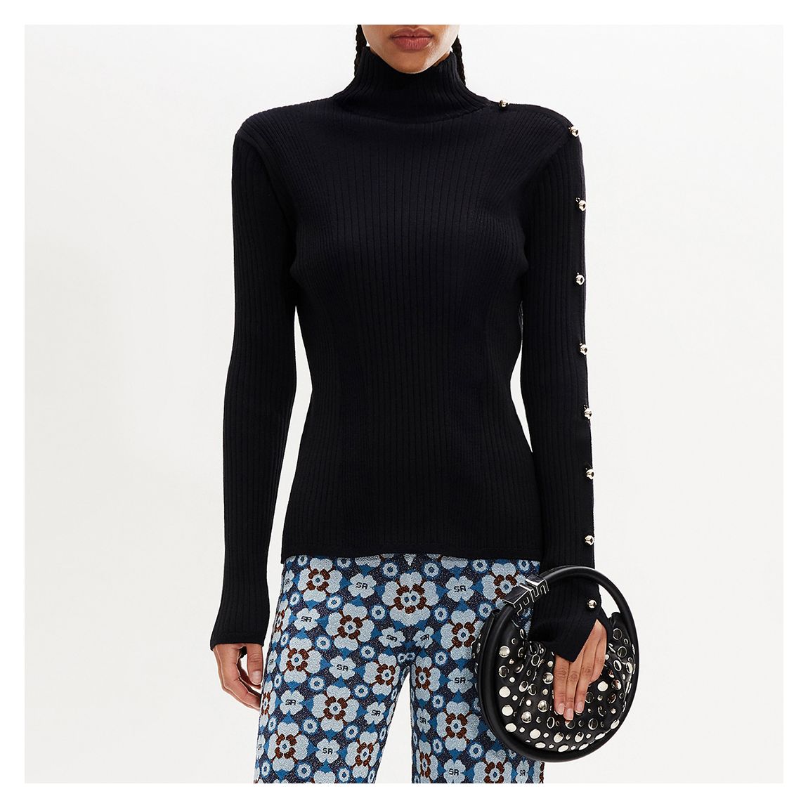 Black Ribbed Turtleneck Jumper main product photo