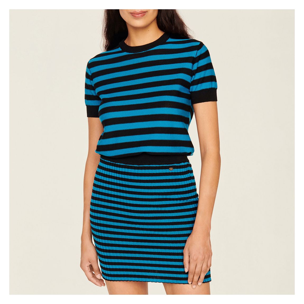 Black/Blue Striped Top main product photo