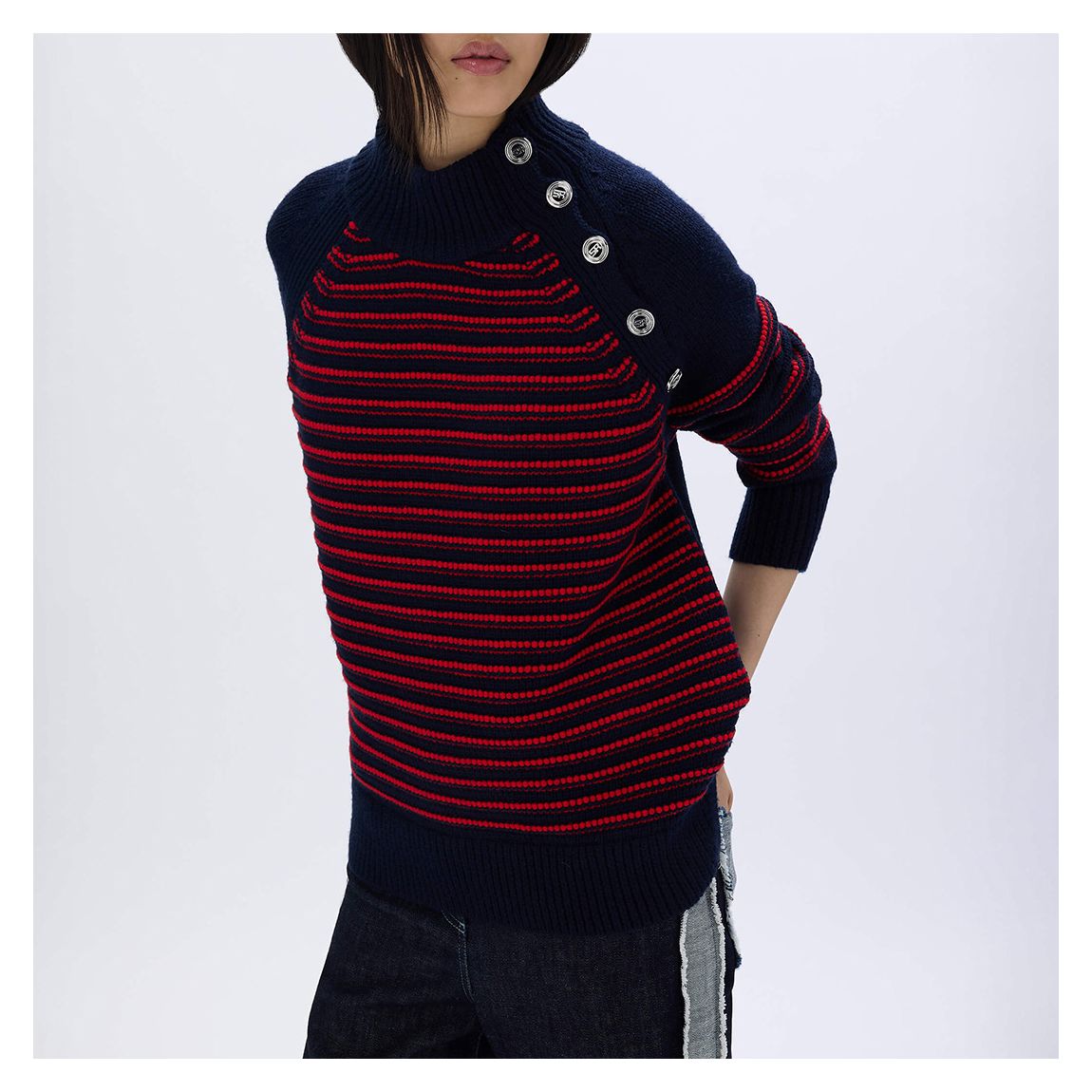 Red/Blue High Neck Jumper main product photo