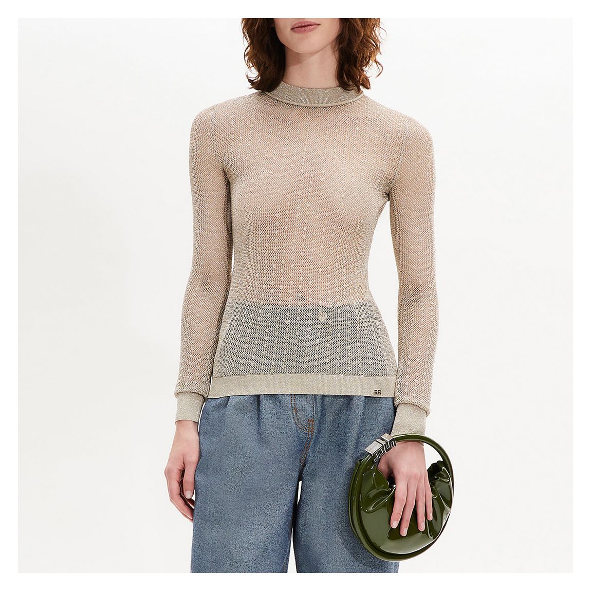 Gold Mesh Long Sleeve Top main product photo