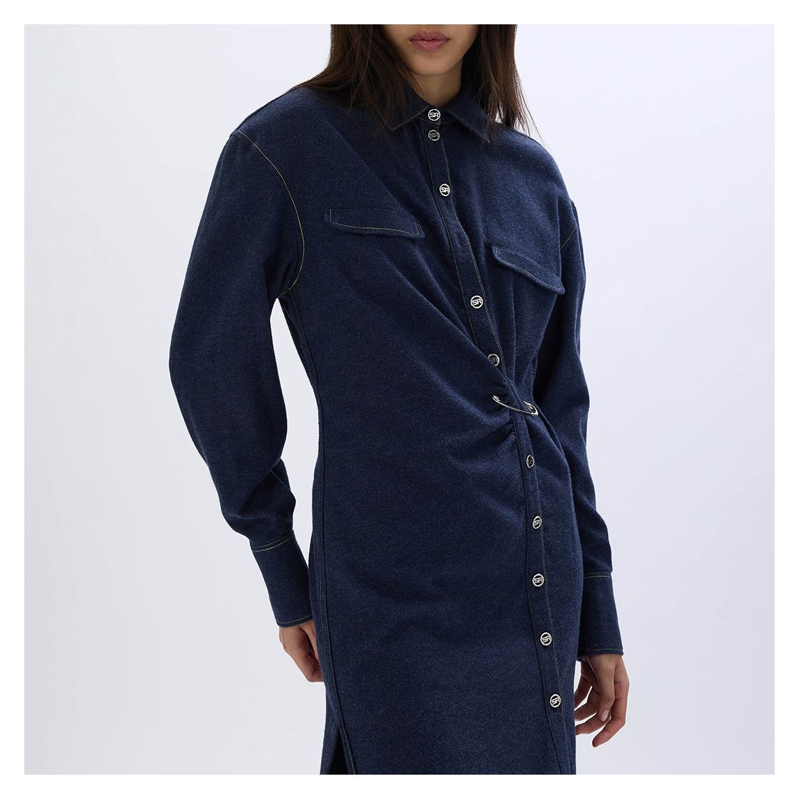 Denim Long Sleeve Dress main product photo