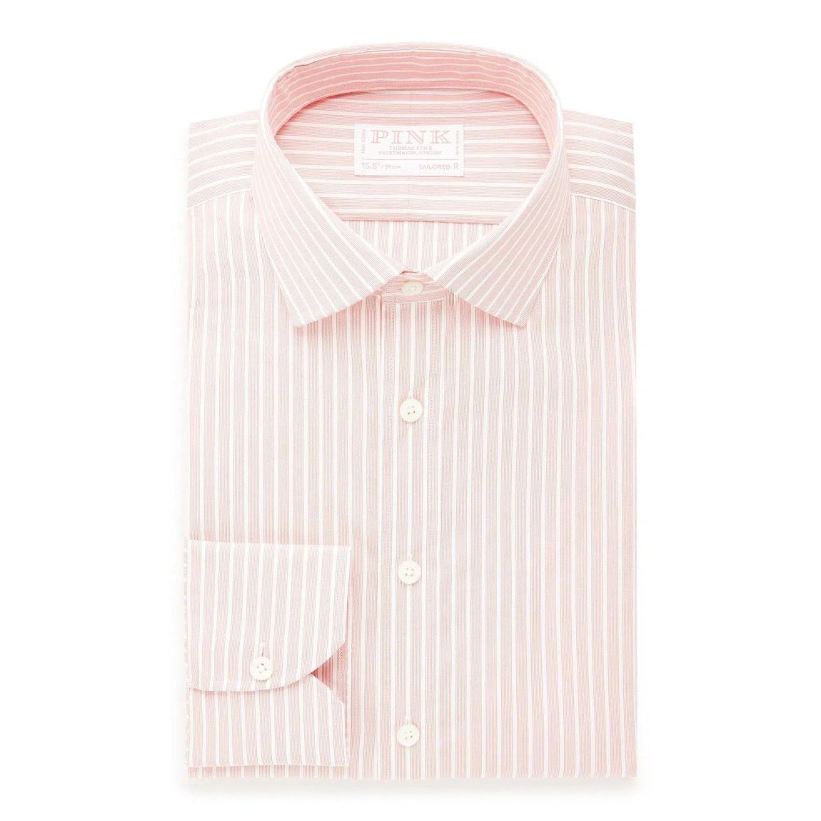 Thomas Pink Tailored Fit Formal Shirt in Pink/White Stripe - Premium Cotton main product photo