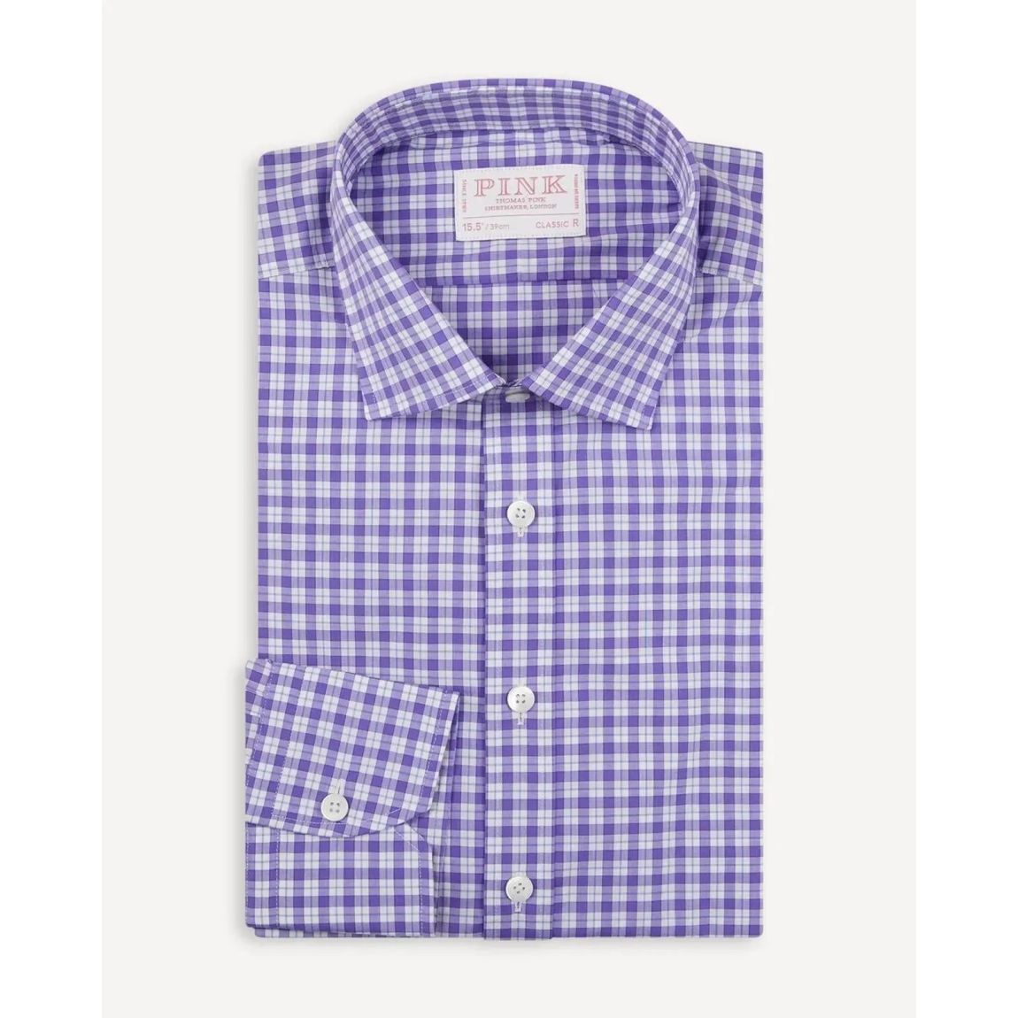 Thomas Pink Classic Fit Purple and White Check Formal Shirt main product photo