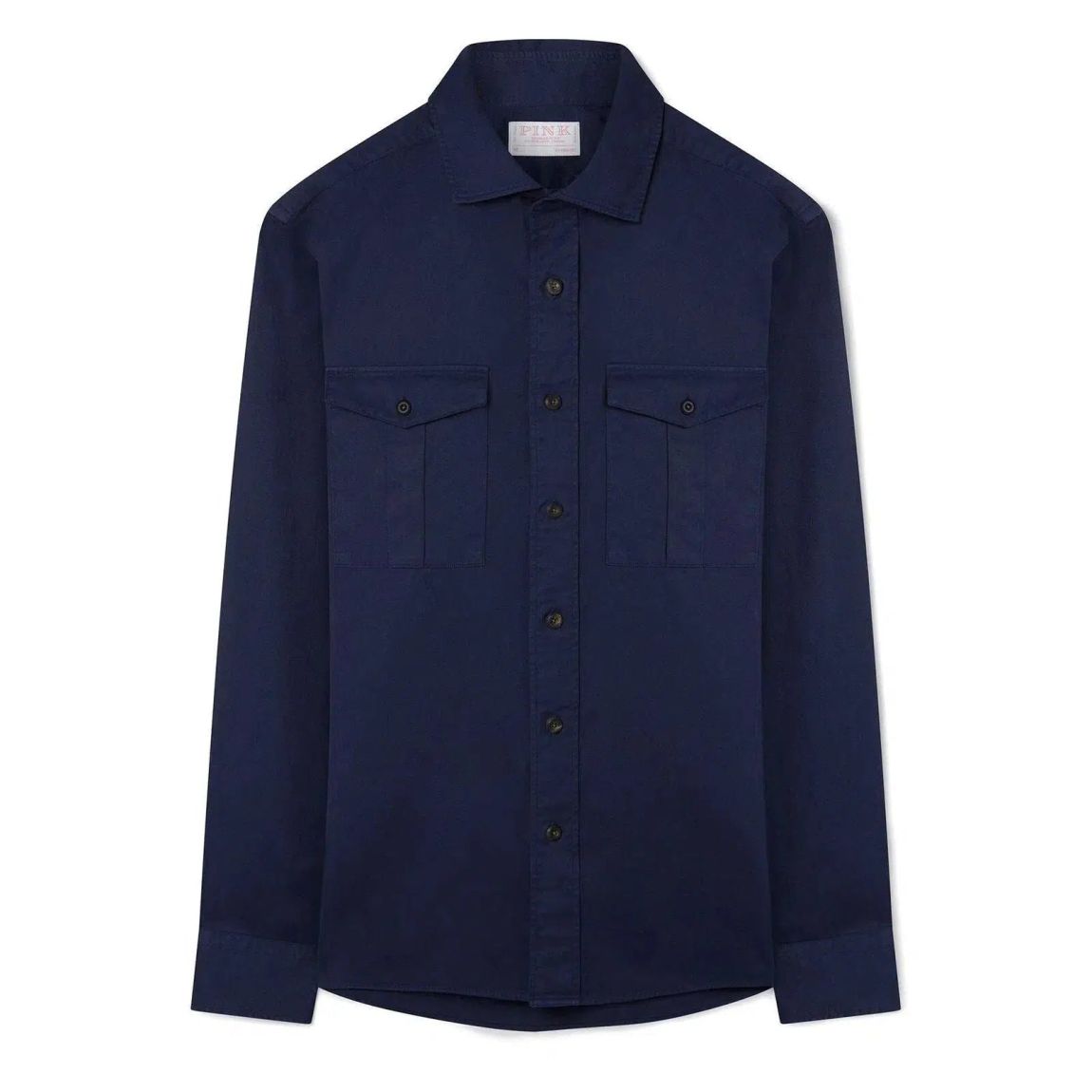 Thomas Pink Blue Cotton Worker Jacket Shirt - Stylish Twill Design main product photo