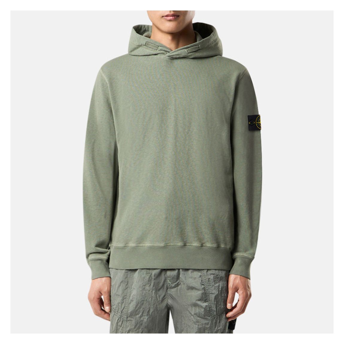 Khaki Green Malfie Cotton Fleece Hoodie main product photo