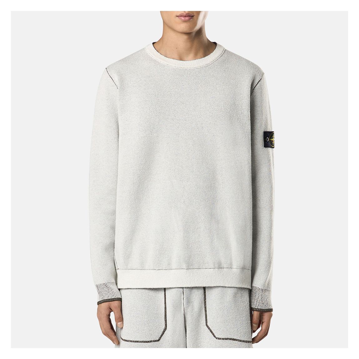 White Contrast Edge Knitted Jumper main product photo