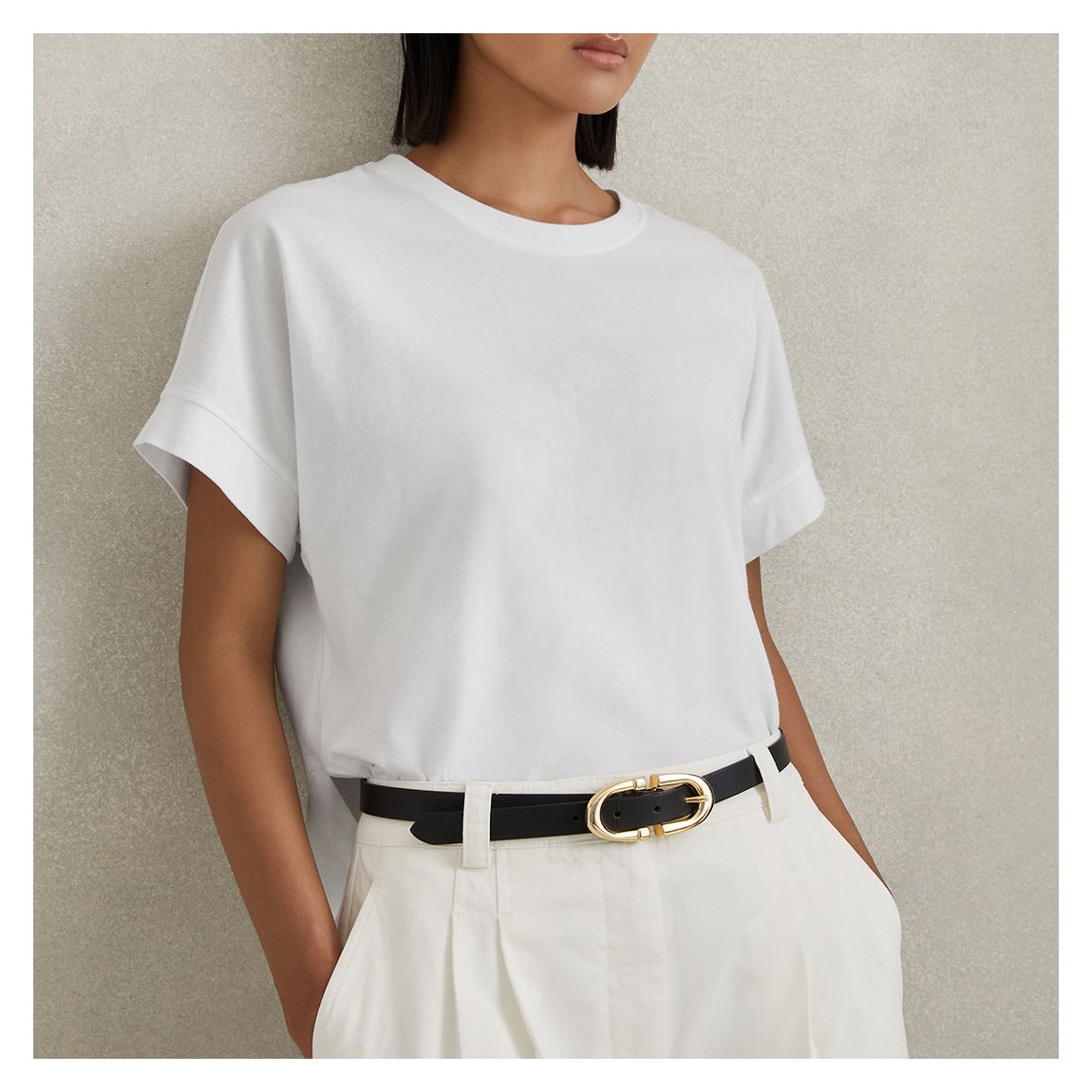 White Cotton Loose T-Shirt main product photo