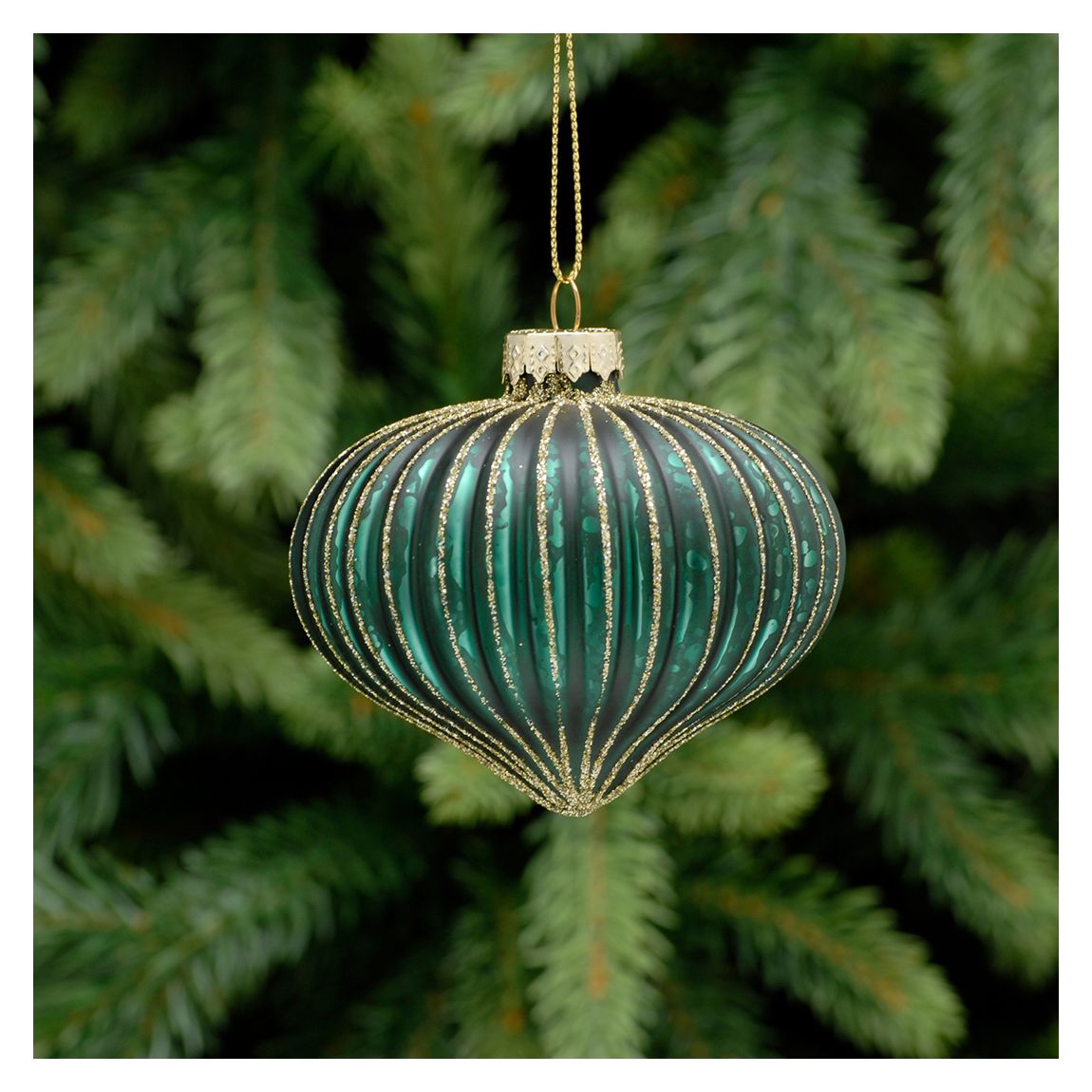 Set Of 6 Glass Onion Bauble main product photo