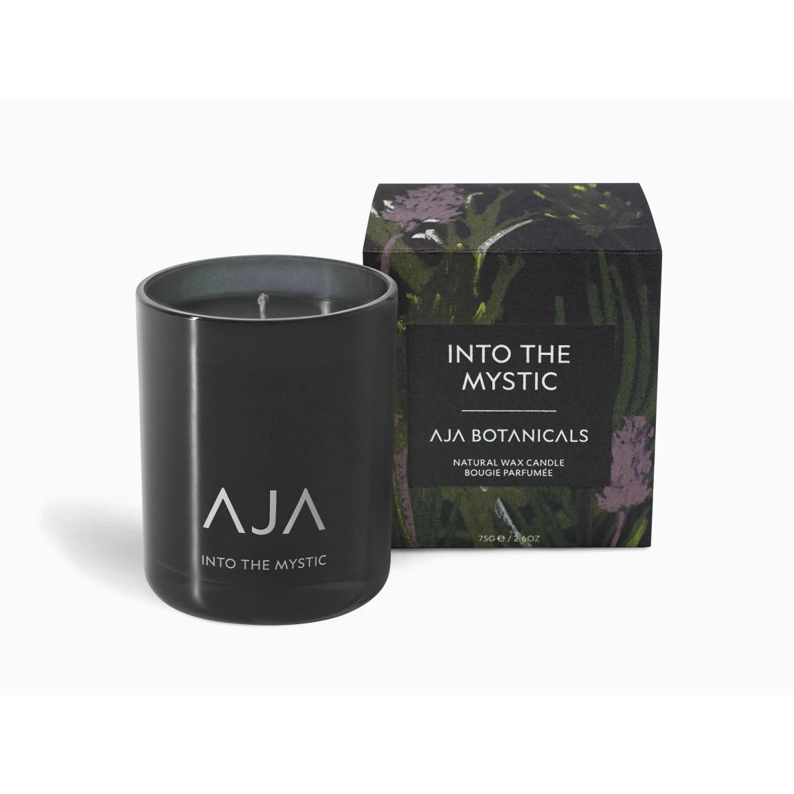 AJA BOTANICALS Into The Mystic Black Votive Candle with Essential Oils main product photo