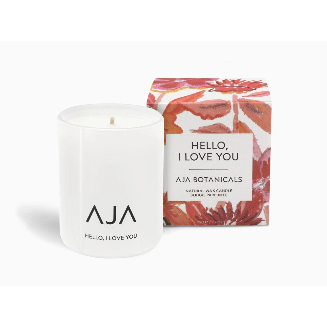 AJA BOTANICALS Hello, I Love You White Votive Candle with Essential Oils main product photo