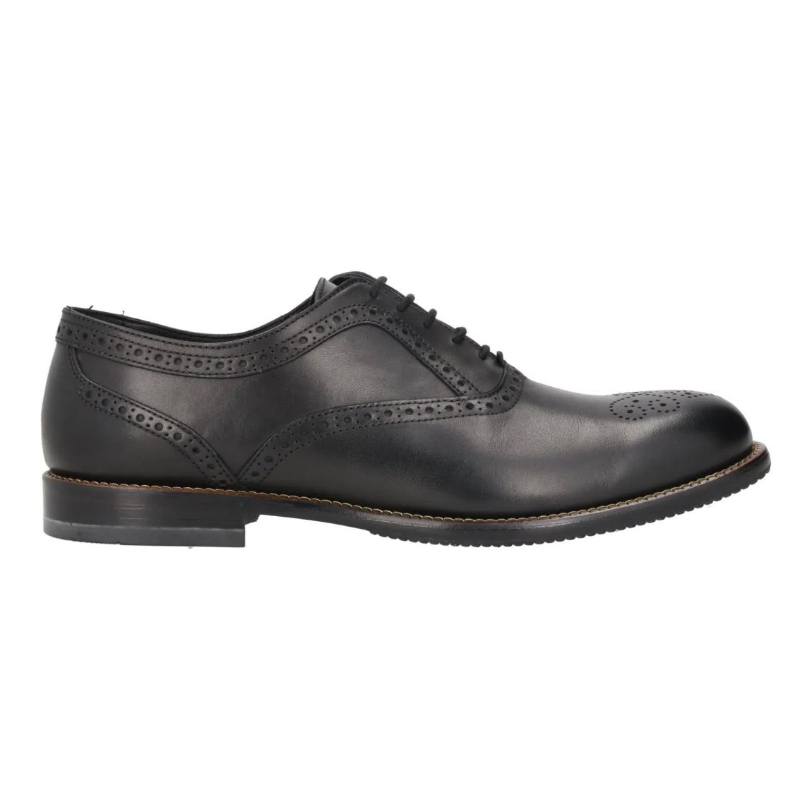 Harrys Of London Black Trillion Leather Brogue Shoes for Men main product photo
