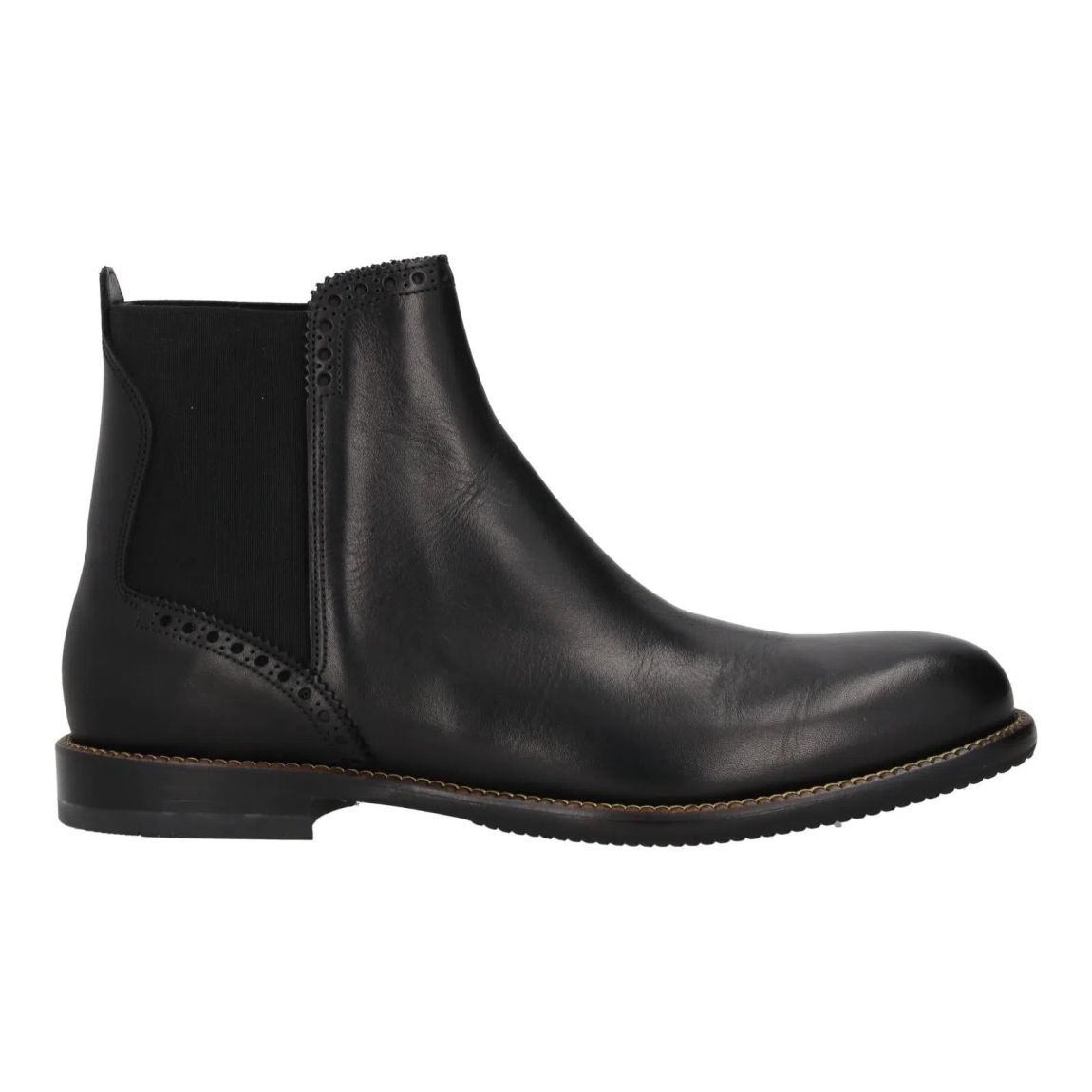 Stylish Harrys Of London Black Leather Brogue Chelsea Boots main product photo