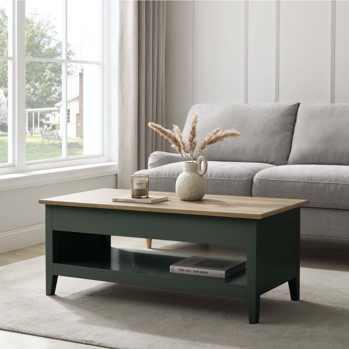 Nell Coffee Table Desk - Forest Green main product photo