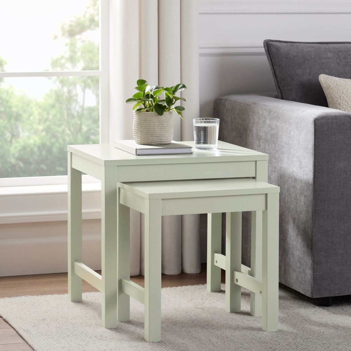 Poppy Nesting Side Table - Sage Green main product photo