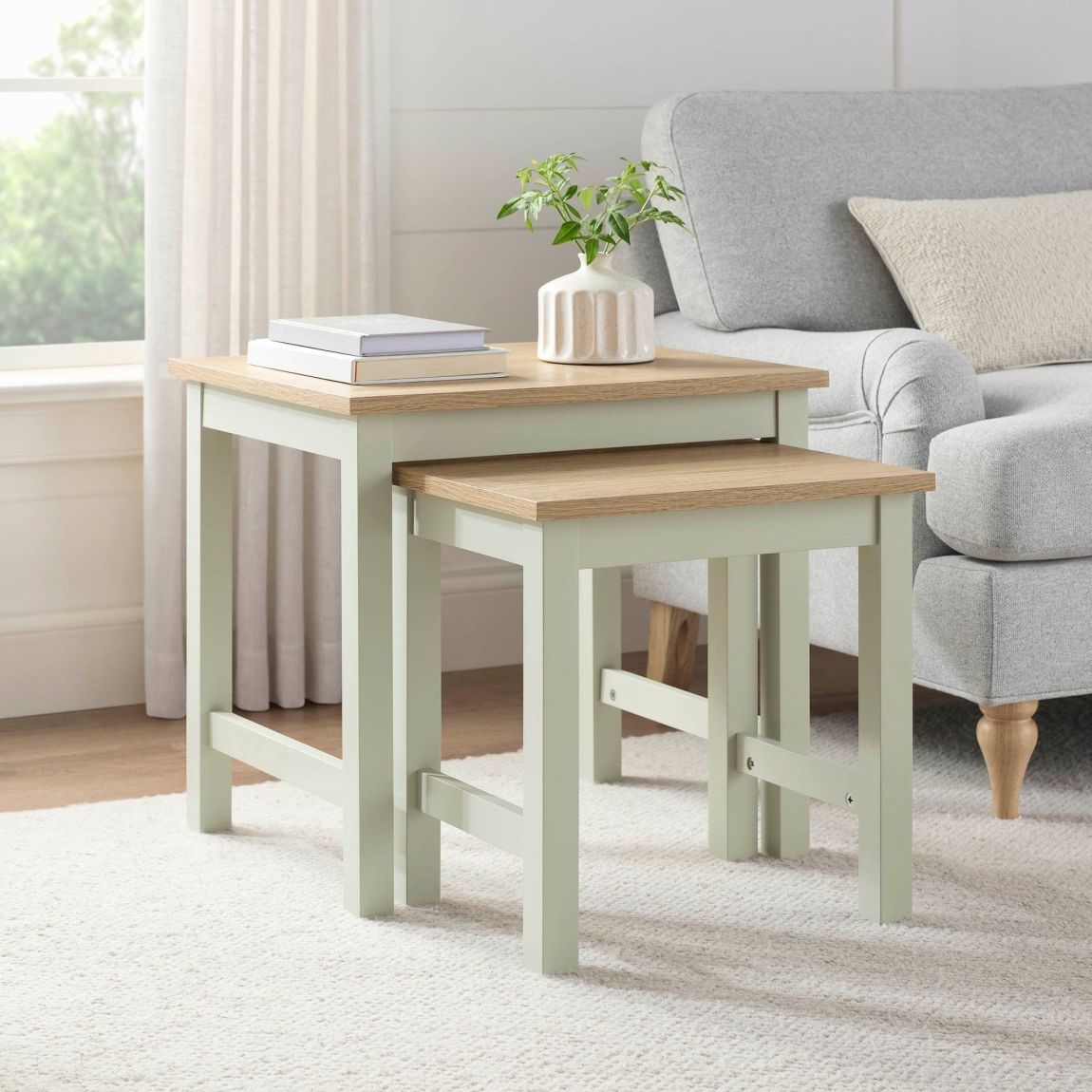 Nell Nesting Side Table - Sage Green main product photo