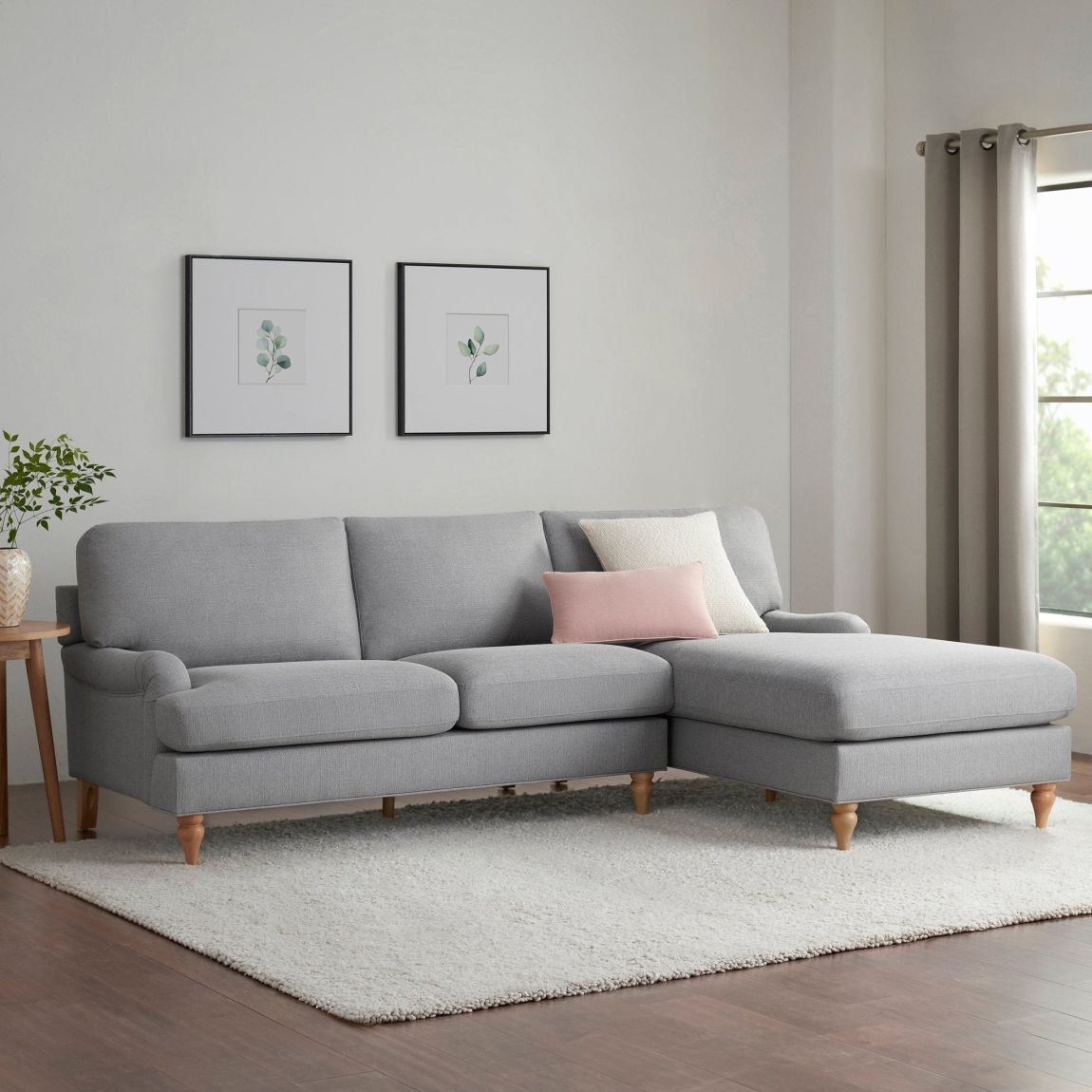 Hampshire Right Hand Chaise Sofa - Mid Grey main product photo