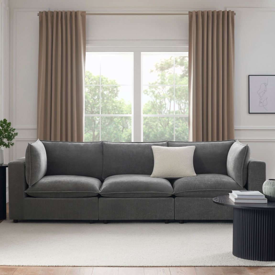Boston 3 Seater Sofa - Grey main product photo