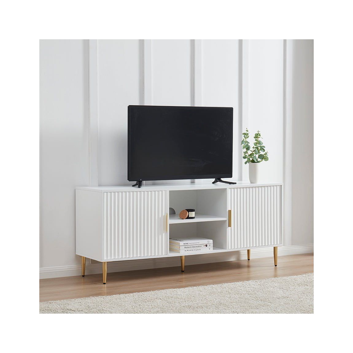 Evie TV Stand - Warm White main product photo