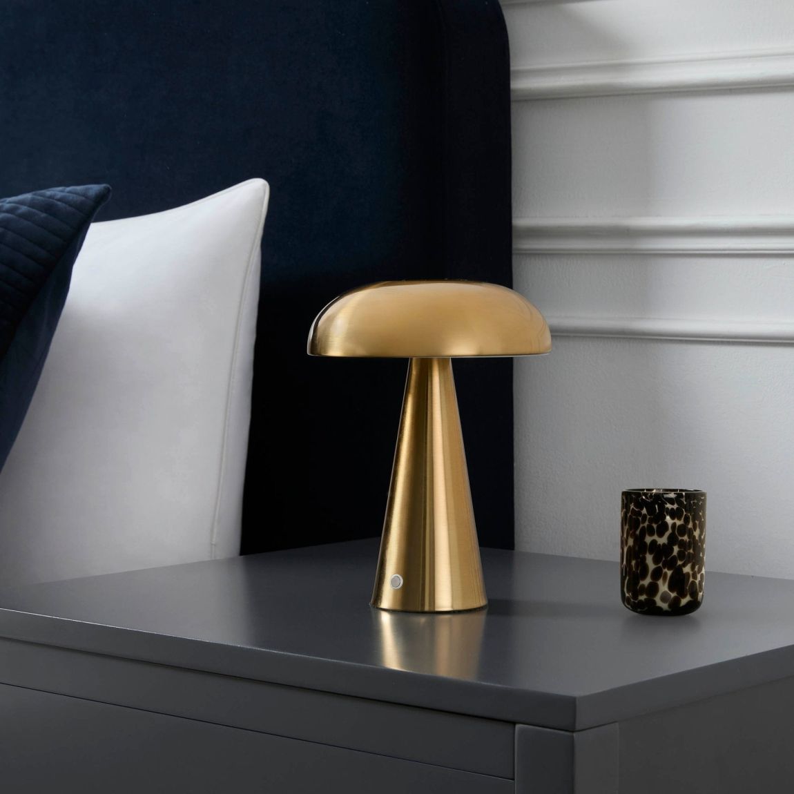 Riley Domed LED Rechargeable Wireless Lamp - Gold main product photo