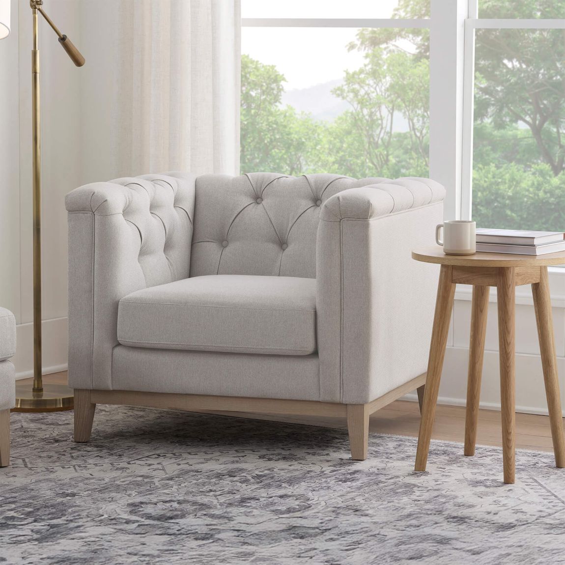 Chesterfield Armchair - Natural Stripe main product photo
