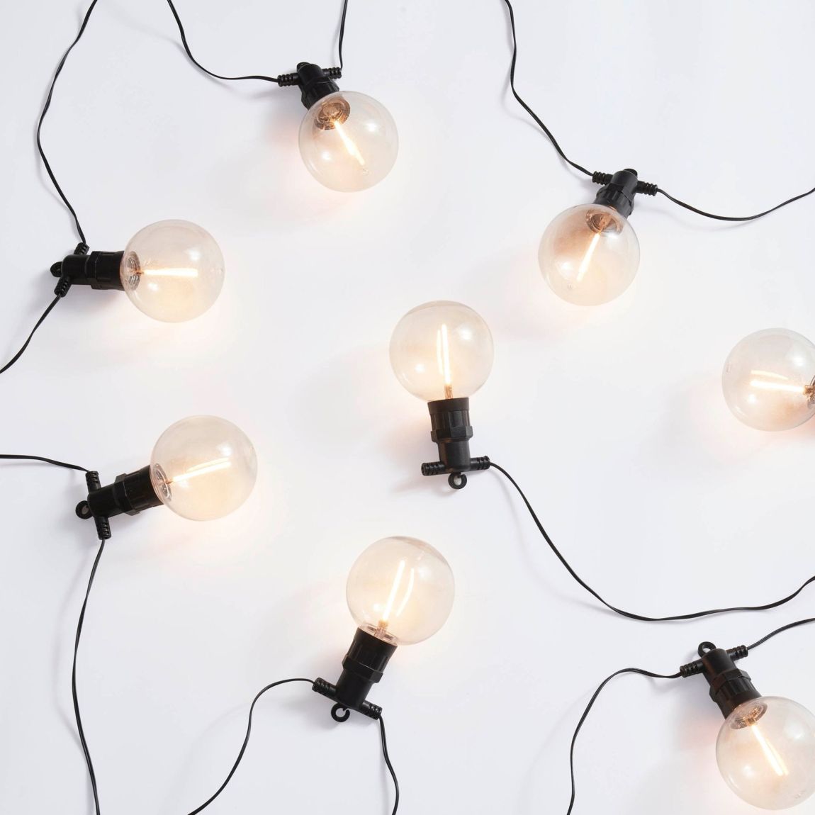 10 Outdoor Plug In Festoon Bulb Lights - White main product photo