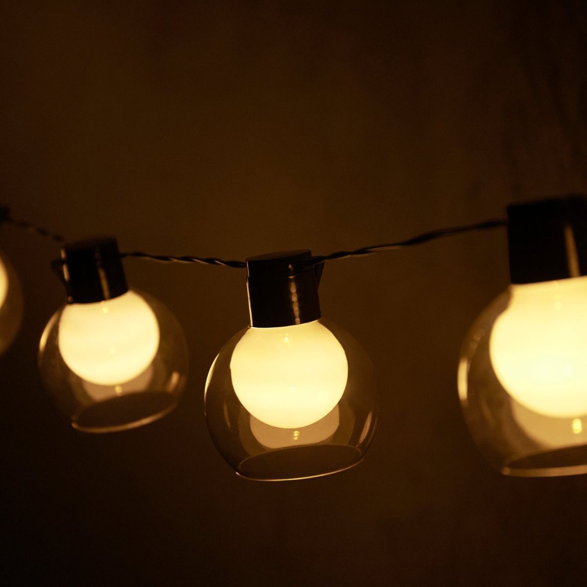 10 Outdoor Battery Firefly Festoon Lights - White main product photo