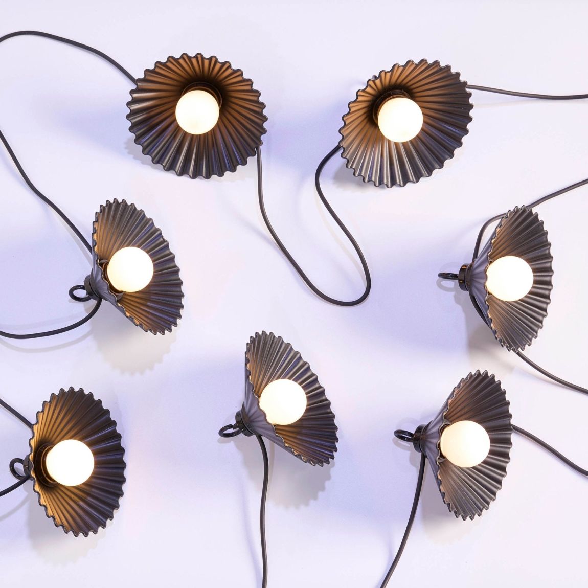 10 Outdoor Plug In Flower String Lights - White main product photo