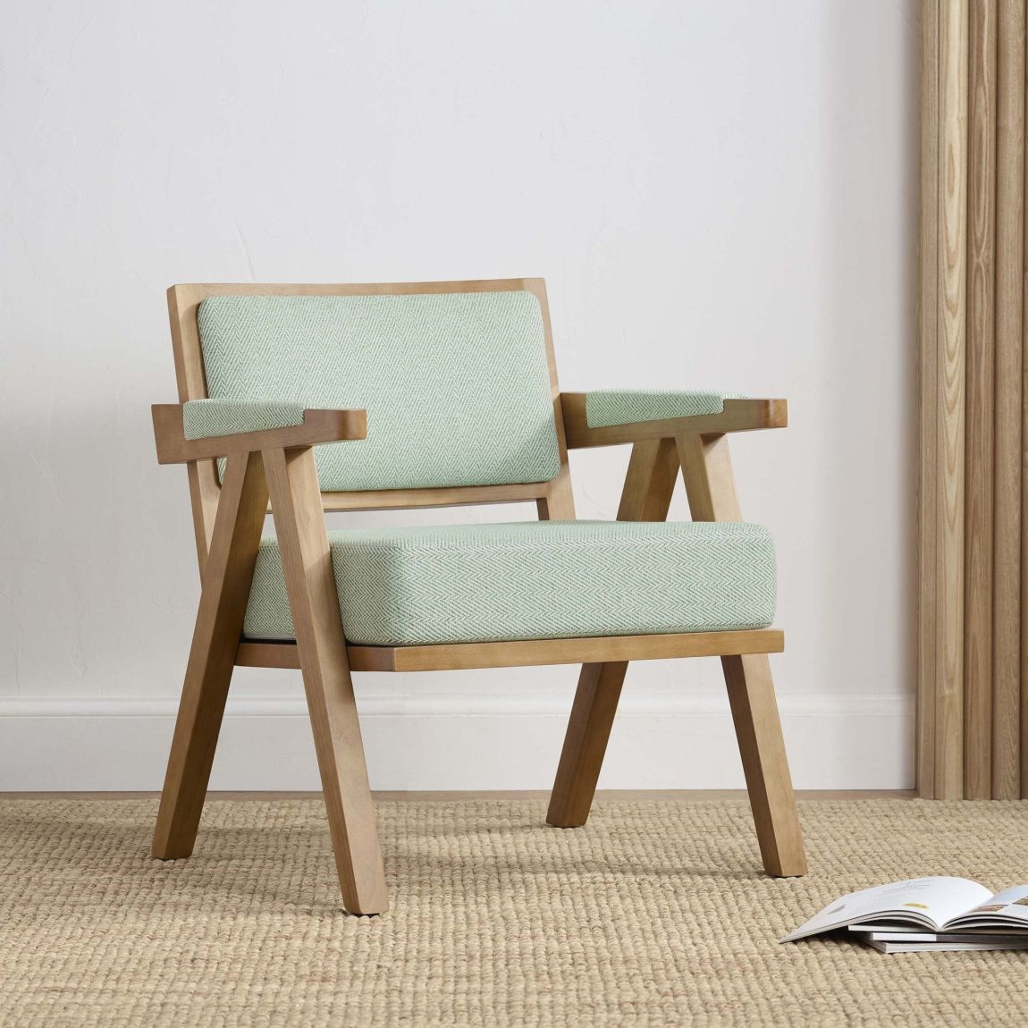 Matilda Accent Chair - Green Chevron main product photo