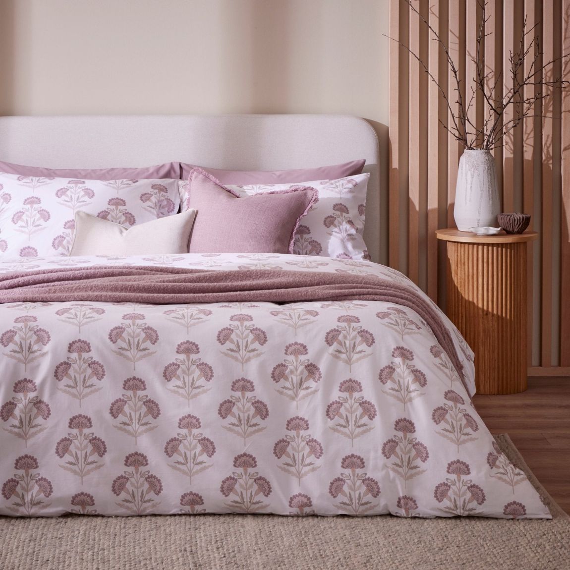 Kyoto 200TC Duvet Cover Set - Heather - Double main product photo