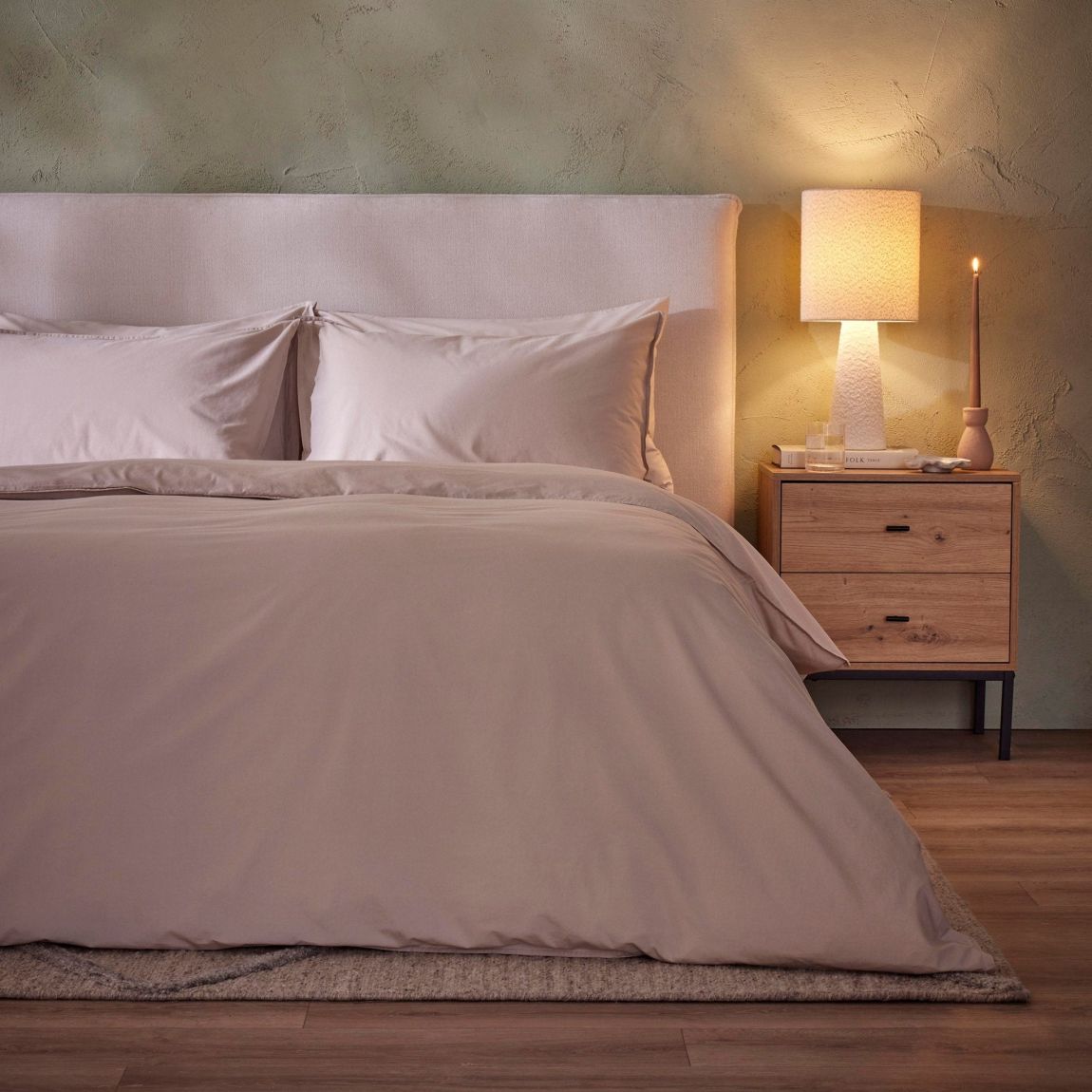Washed Cotton 200TC Duvet Cover Set - Natural - Single main product photo