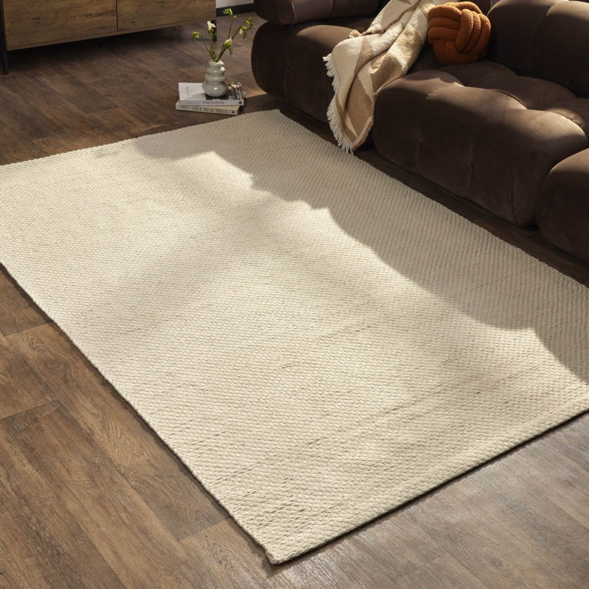 Benji Handwoven Loop Rug - Ivory - 160 x 230cm main product photo