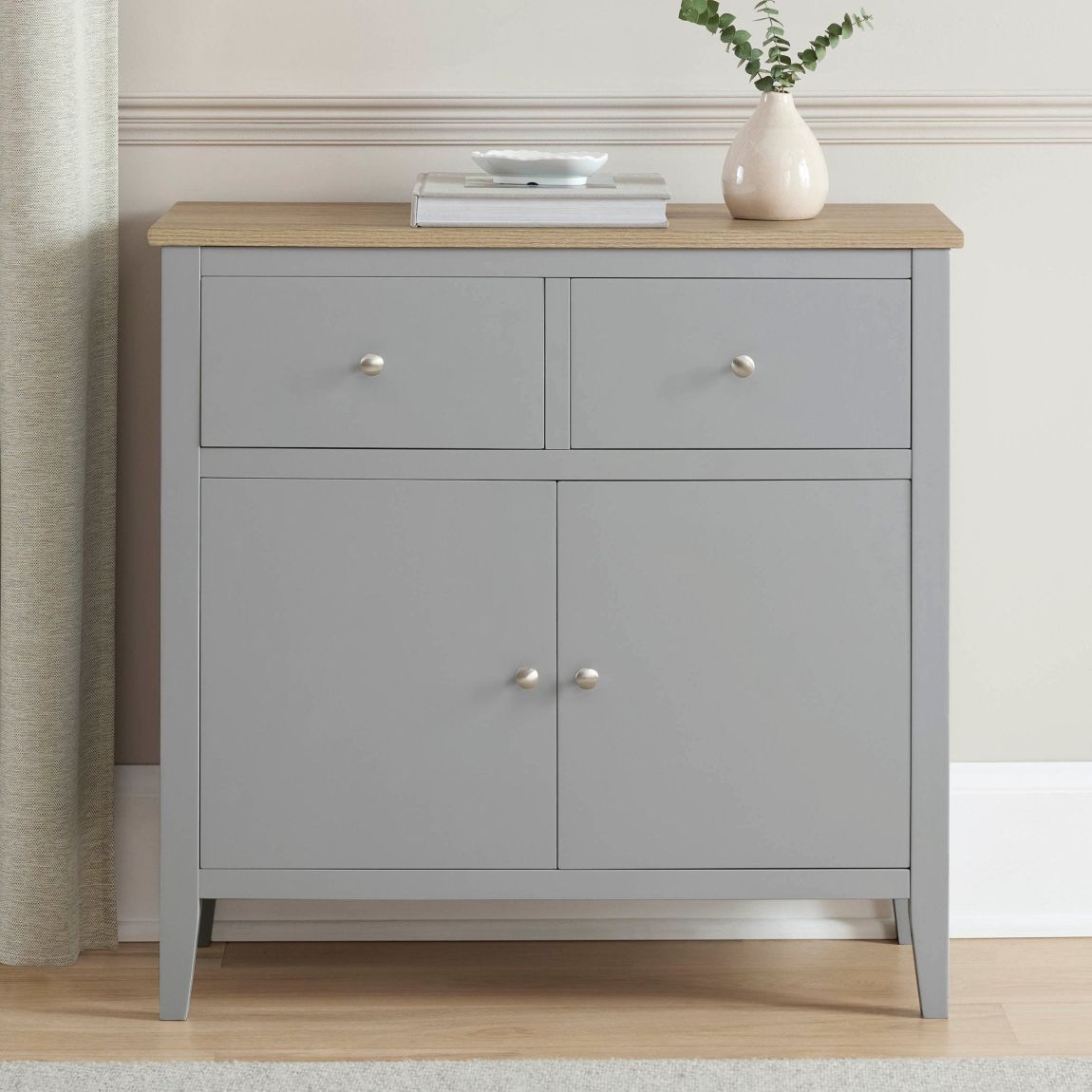 Nell Small Sideboard - Grey - Brushed Silver Handle main product photo
