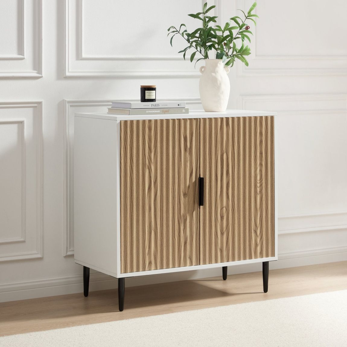 Evie Small Sideboard - White/Wood Effect main product photo