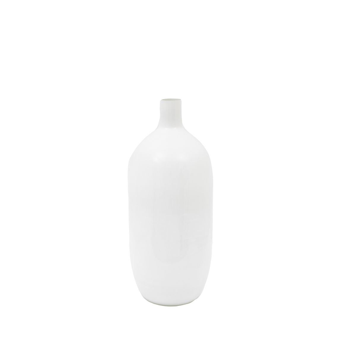 Santi Glass Bottle Vase White 390mm main product photo
