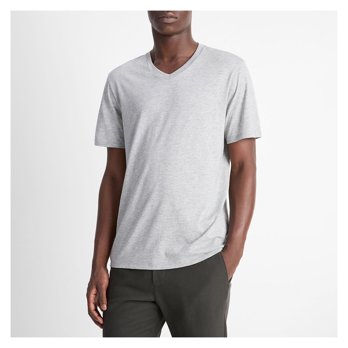 Grey Marl V-Neck Tee main product photo