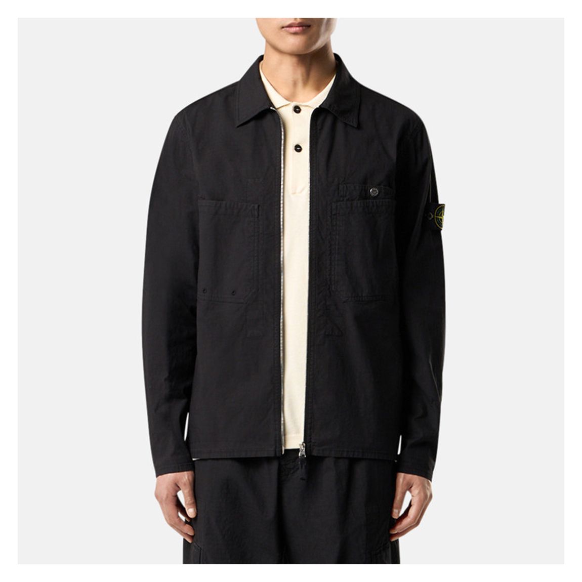 Black Full Zip Overshirt main product photo