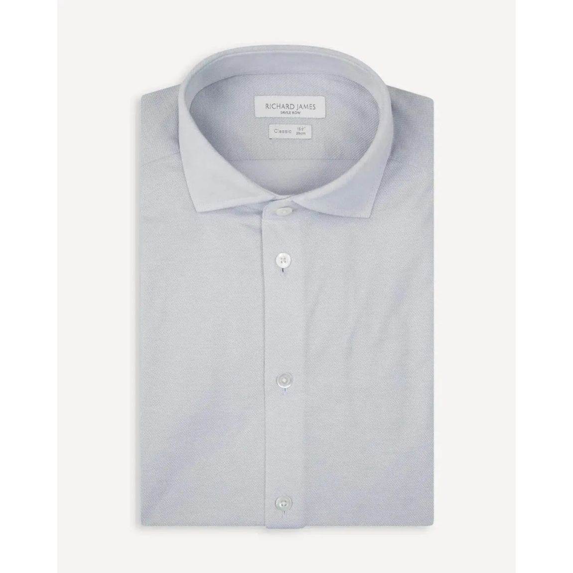 Richard James Lightweight Textured Shirt in Light Grey - Tailored Fit main product photo