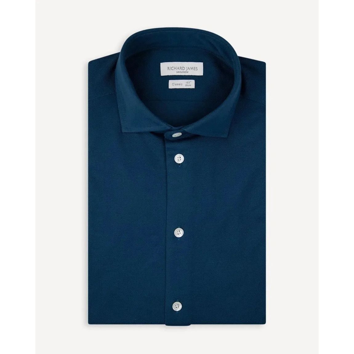 Richard James Navy Tailored Fit Textured Weave Shirt - Exclusive Bundle Offer main product photo