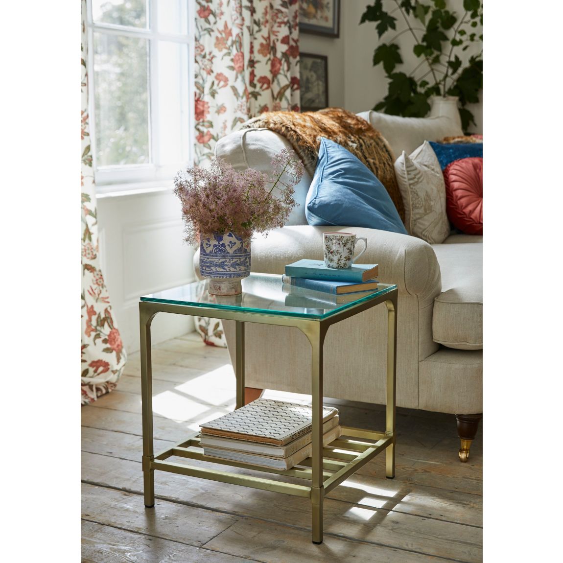 Brynmill Antique Brass Side Table main product photo