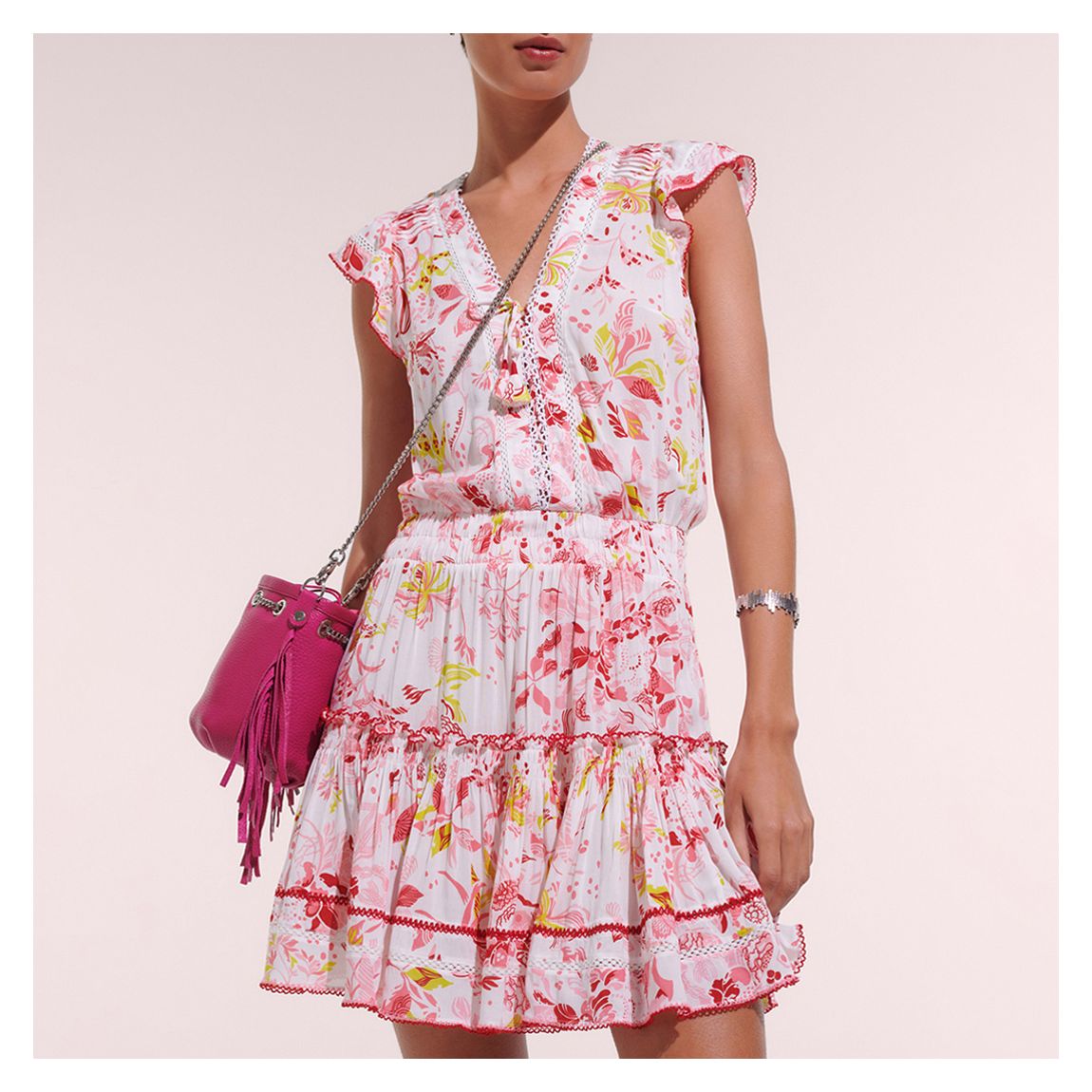 MINI DRESS ANAIS V PINK NEMESIA VISCOSE M main product photo