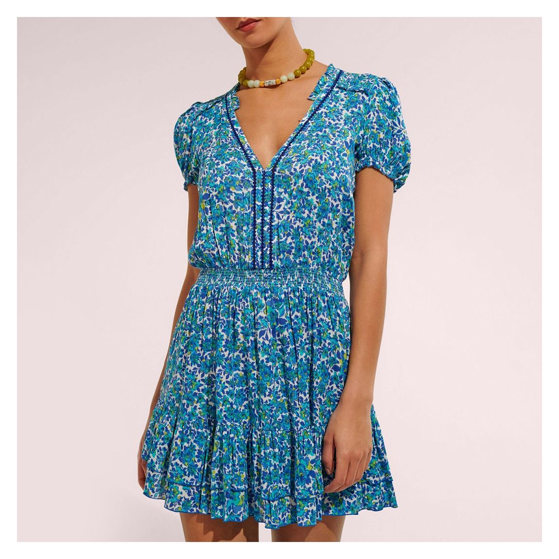 MINI DRESS BIBI V BLUE NET VISCOSE M main product photo