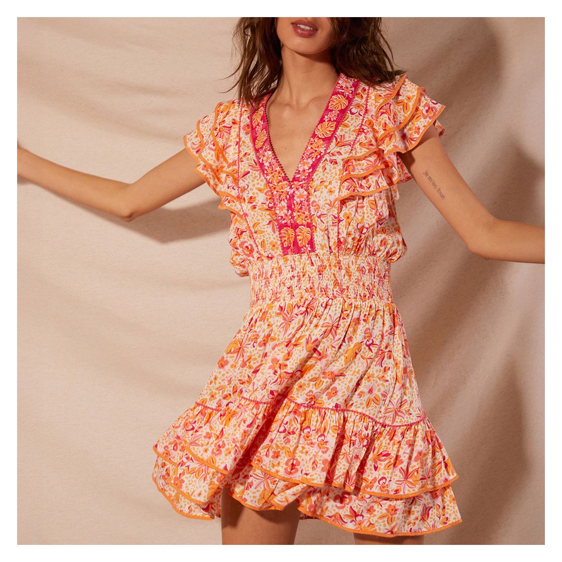 MINI DRESS CAMILA V PINK MONACO VISCOSE M main product photo