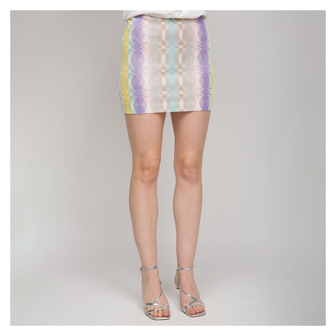 Multi Pastel Printed Mini Skirt main product photo