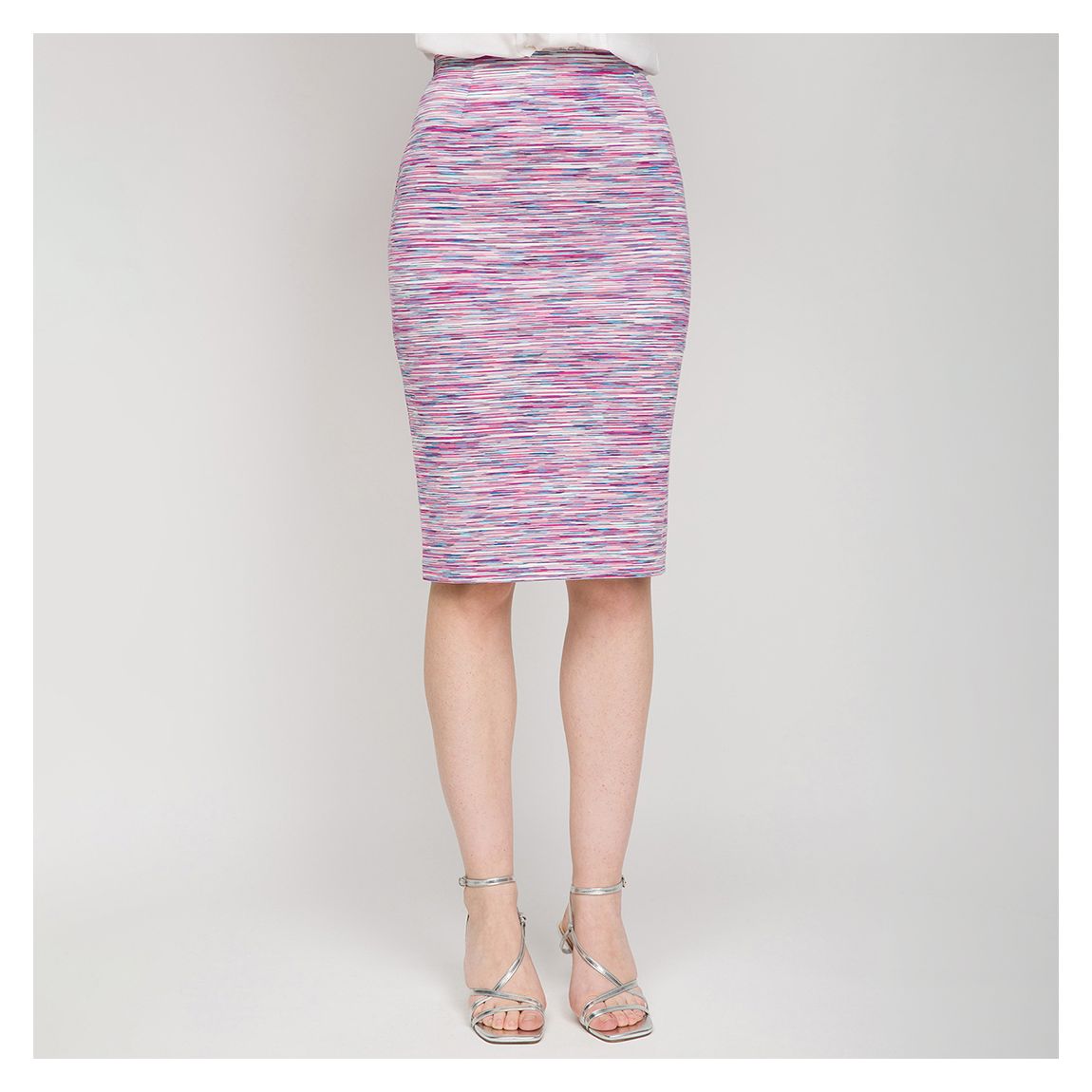 Pink Stripe Knee Length Skirt main product photo