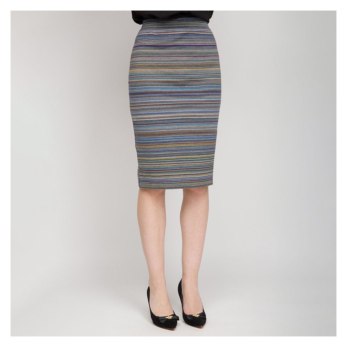 Multi Stripe Knee Length Skirt main product photo